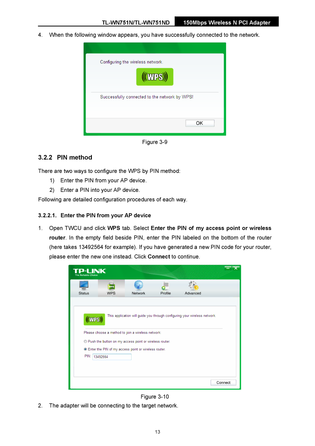 TP-Link TTL-WN751N manual PIN method 