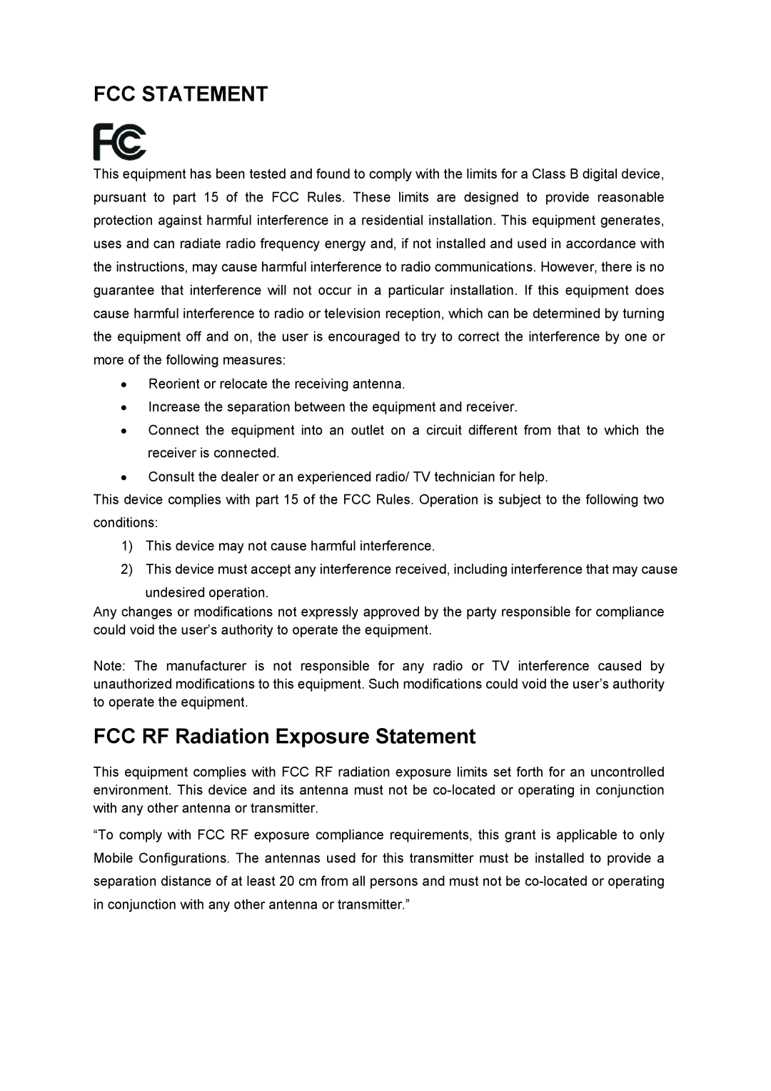 TP-Link TL-WN751ND manual FCC Statement 