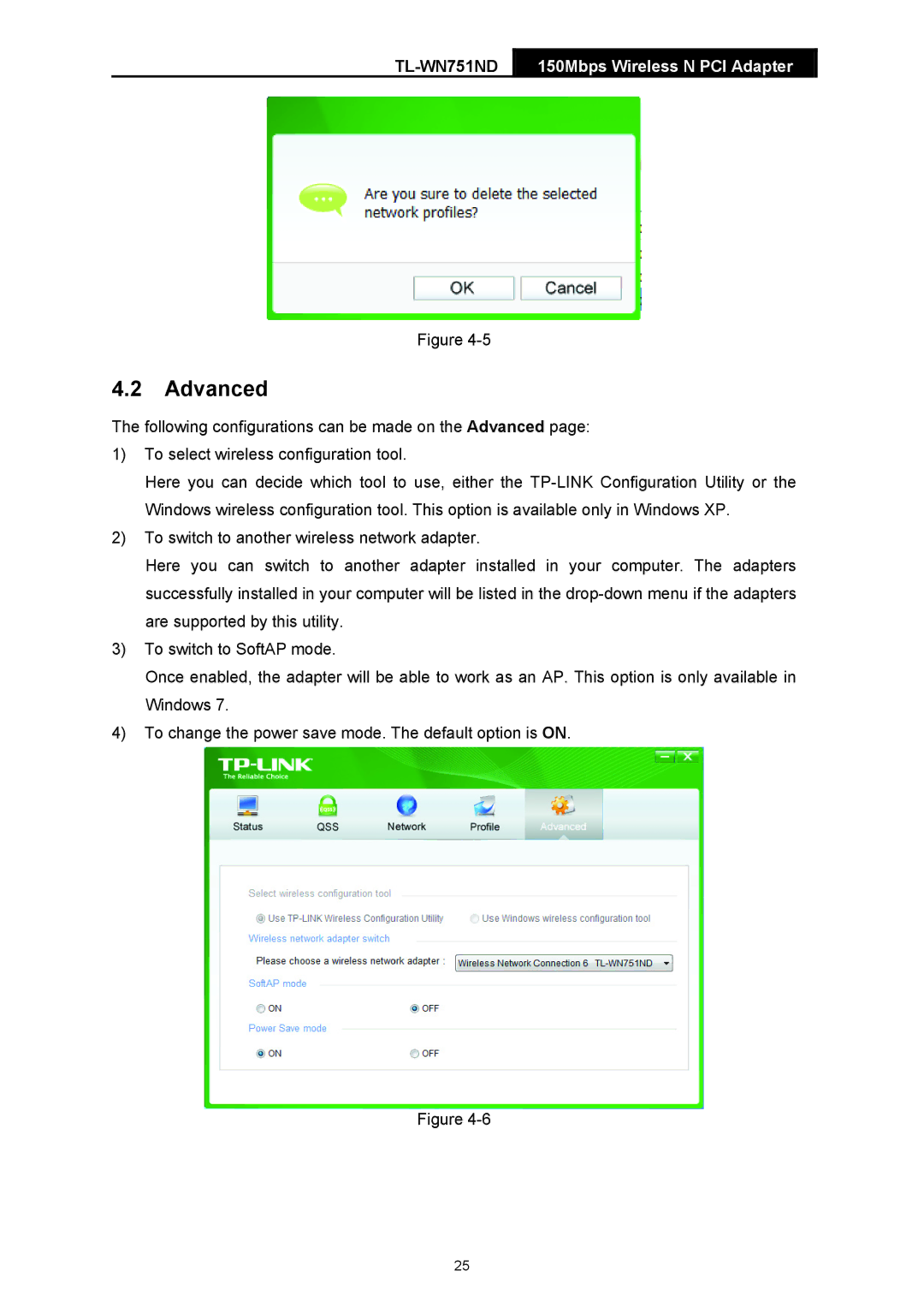 TP-Link TL-WN751ND manual Advanced 