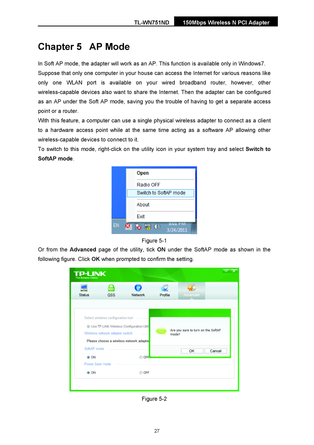 TP-Link TL-WN751ND manual AP Mode 