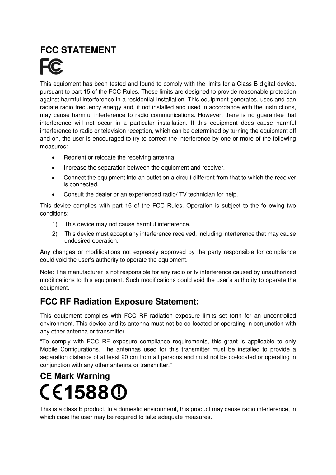 TP-Link TL-WN781ND manual FCC Statement 