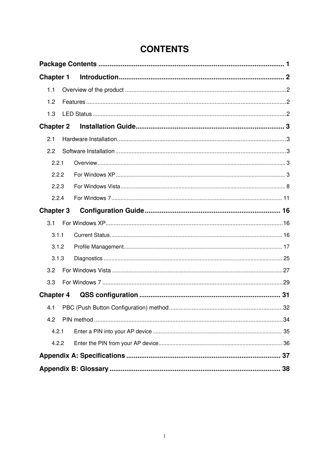 TP-Link TL-WN781ND manual Contents 