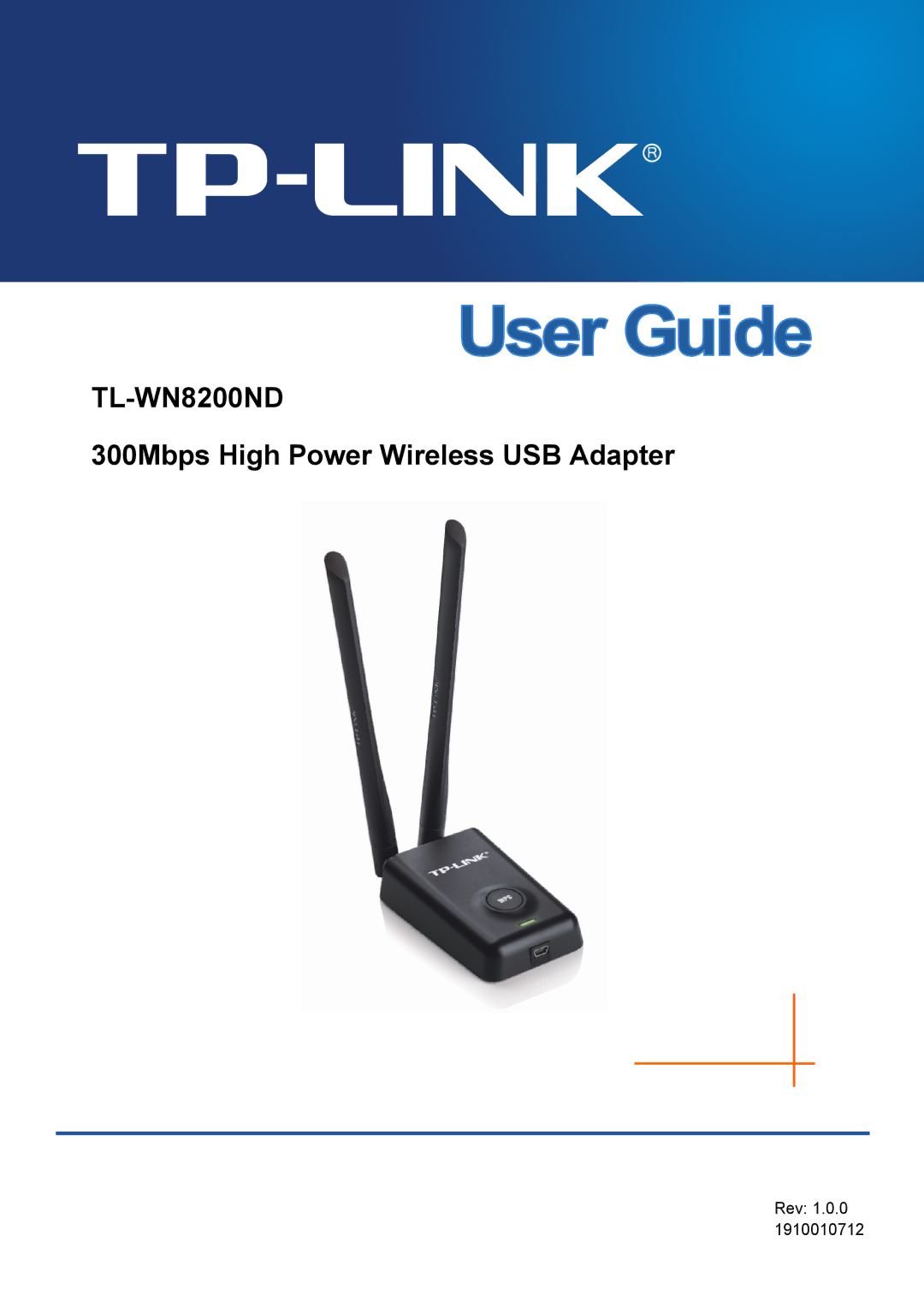 TP-Link TL-WN8200ND manual 300Mbps High Power Wireless USB Adapter 