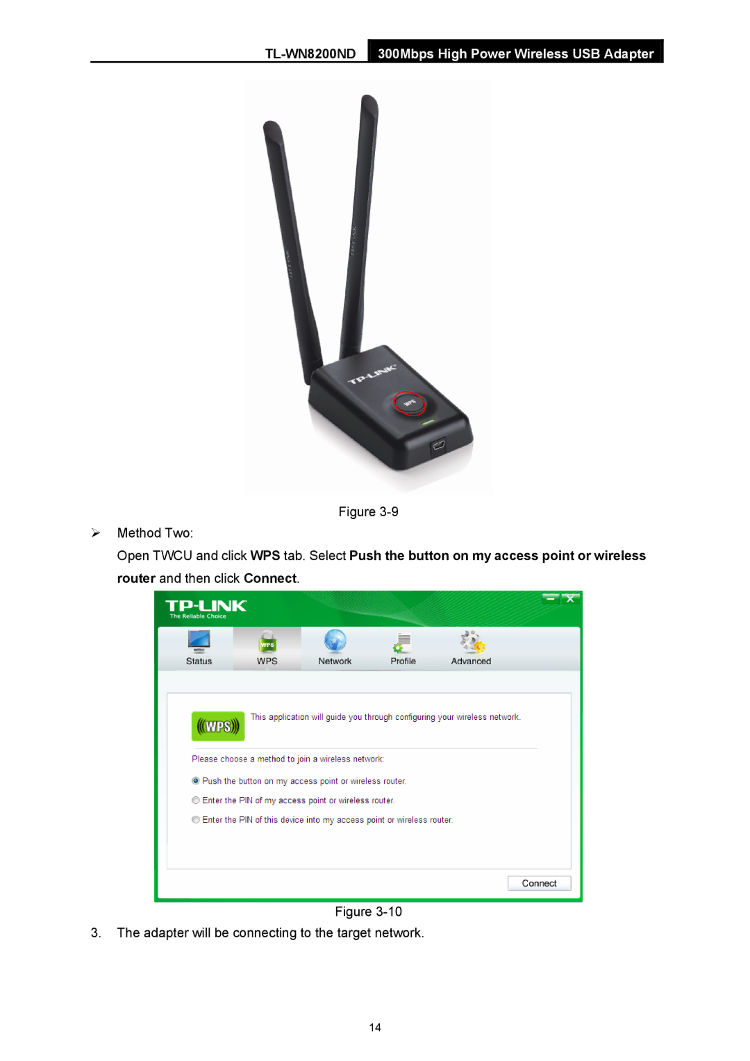 TP-Link TL-WN8200ND manual Adapter will be connecting to the target network 