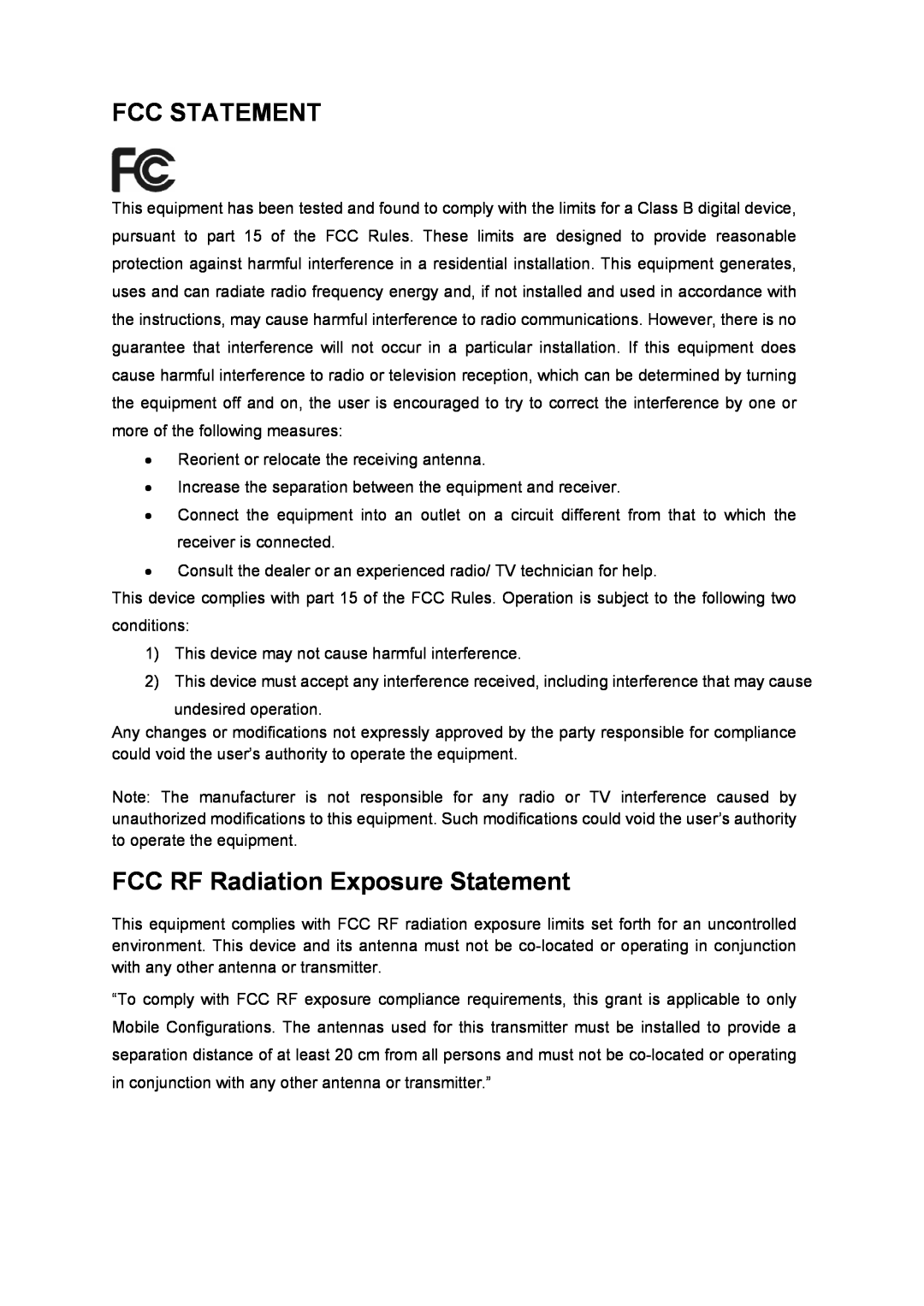 TP-Link TL-WN851ND manual Fcc Statement, FCC RF Radiation Exposure Statement 