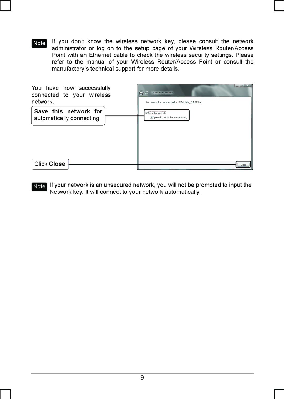 TP-Link TL-WNB51N manual Save this network for automatically connecting 