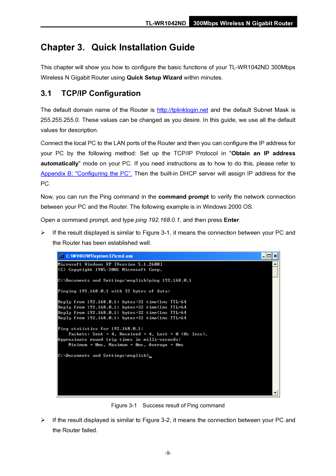 TP-Link TL-WR1042ND manual Quick Installation Guide, TCP/IP Configuration 