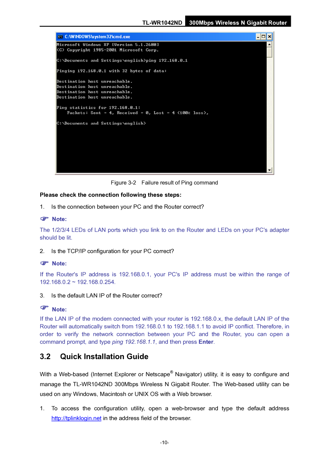 TP-Link TL-WR1042ND manual Quick Installation Guide, Please check the connection following these steps 