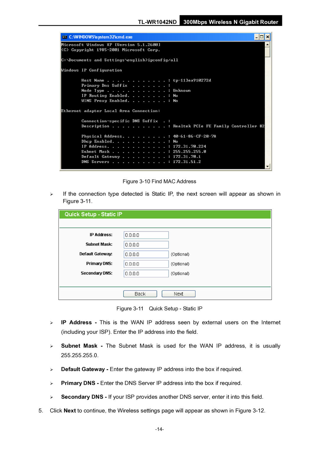 TP-Link TL-WR1042ND manual Find MAC Address 