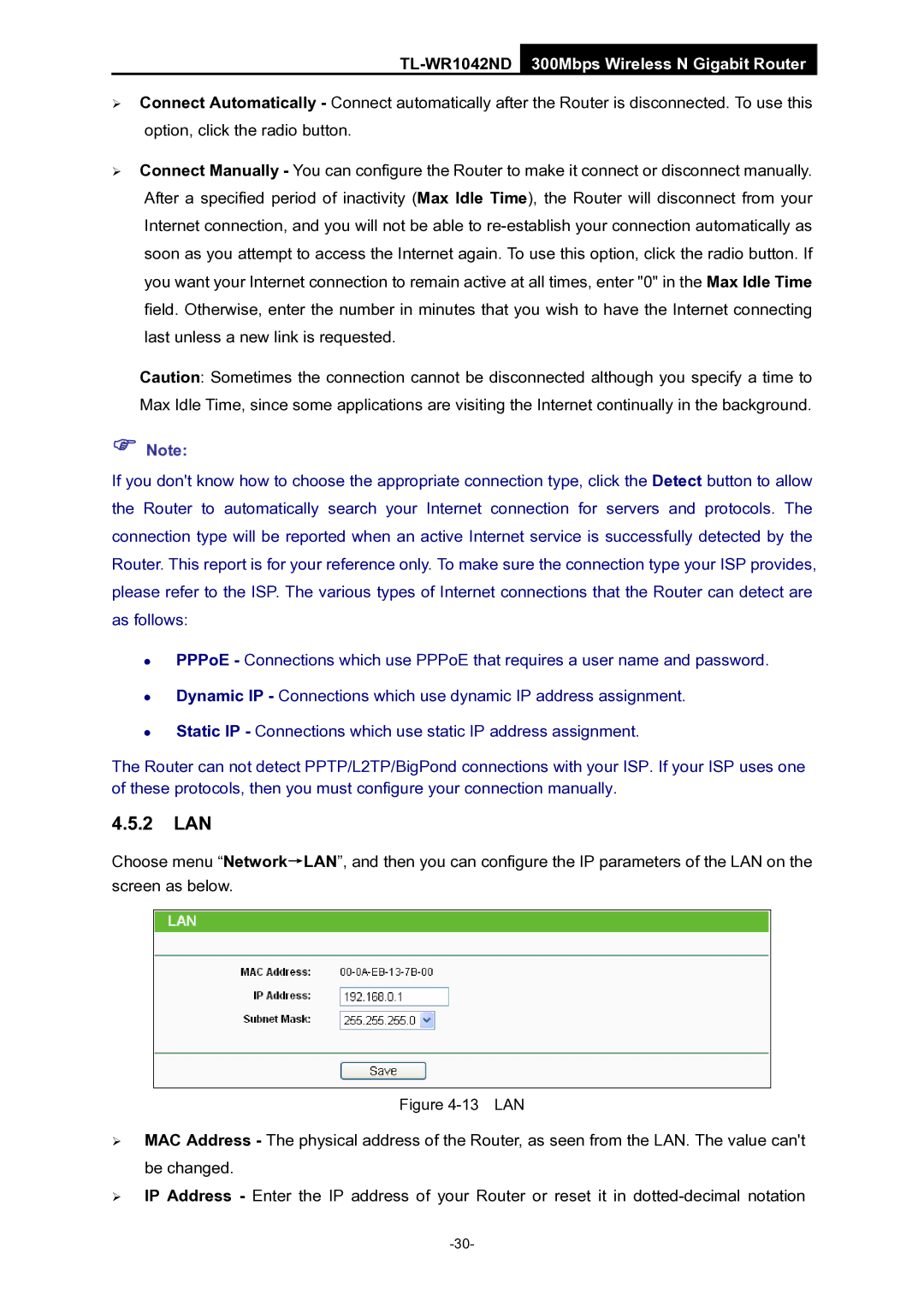 TP-Link TL-WR1042ND manual 2 LAN, 13 LAN 