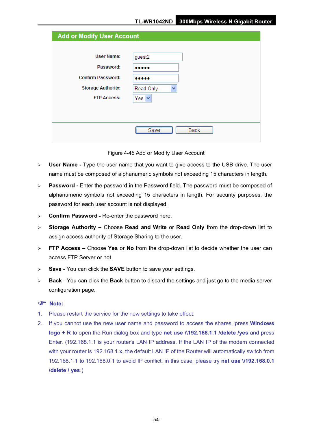 TP-Link manual TL-WR1042ND300Mbps Wireless N Gigabit Router 