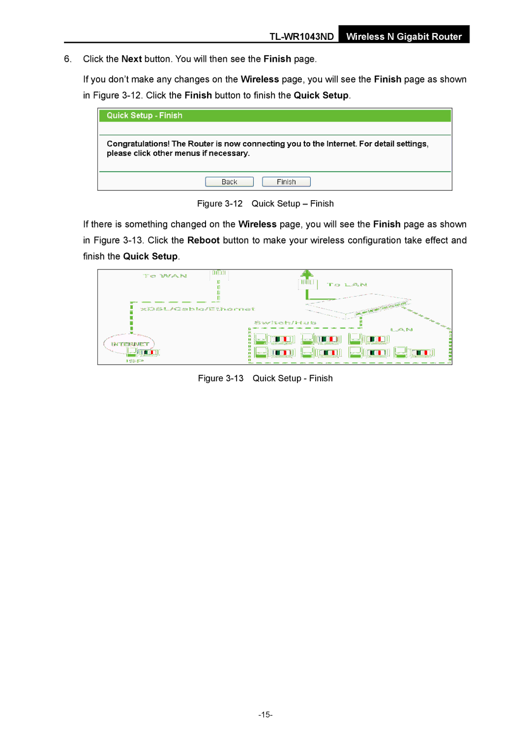 TP-Link TL-WR1043ND manual Quick Setup Finish 