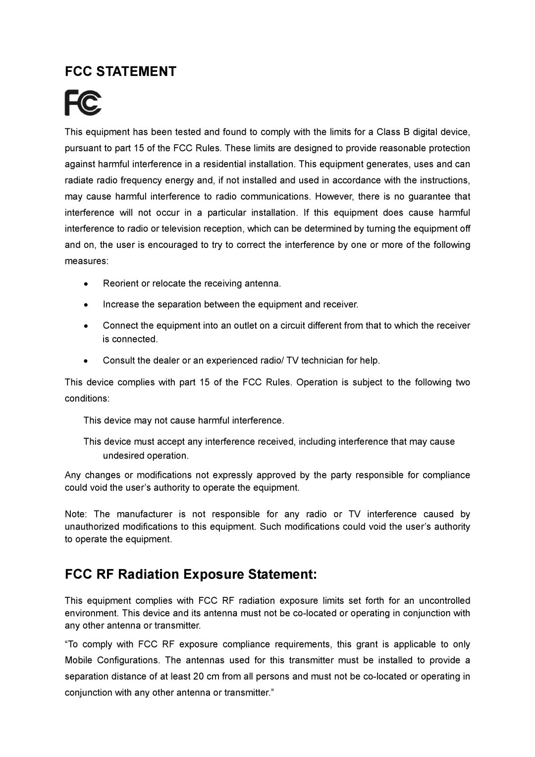 TP-Link TL-WR1043ND manual FCC Statement 