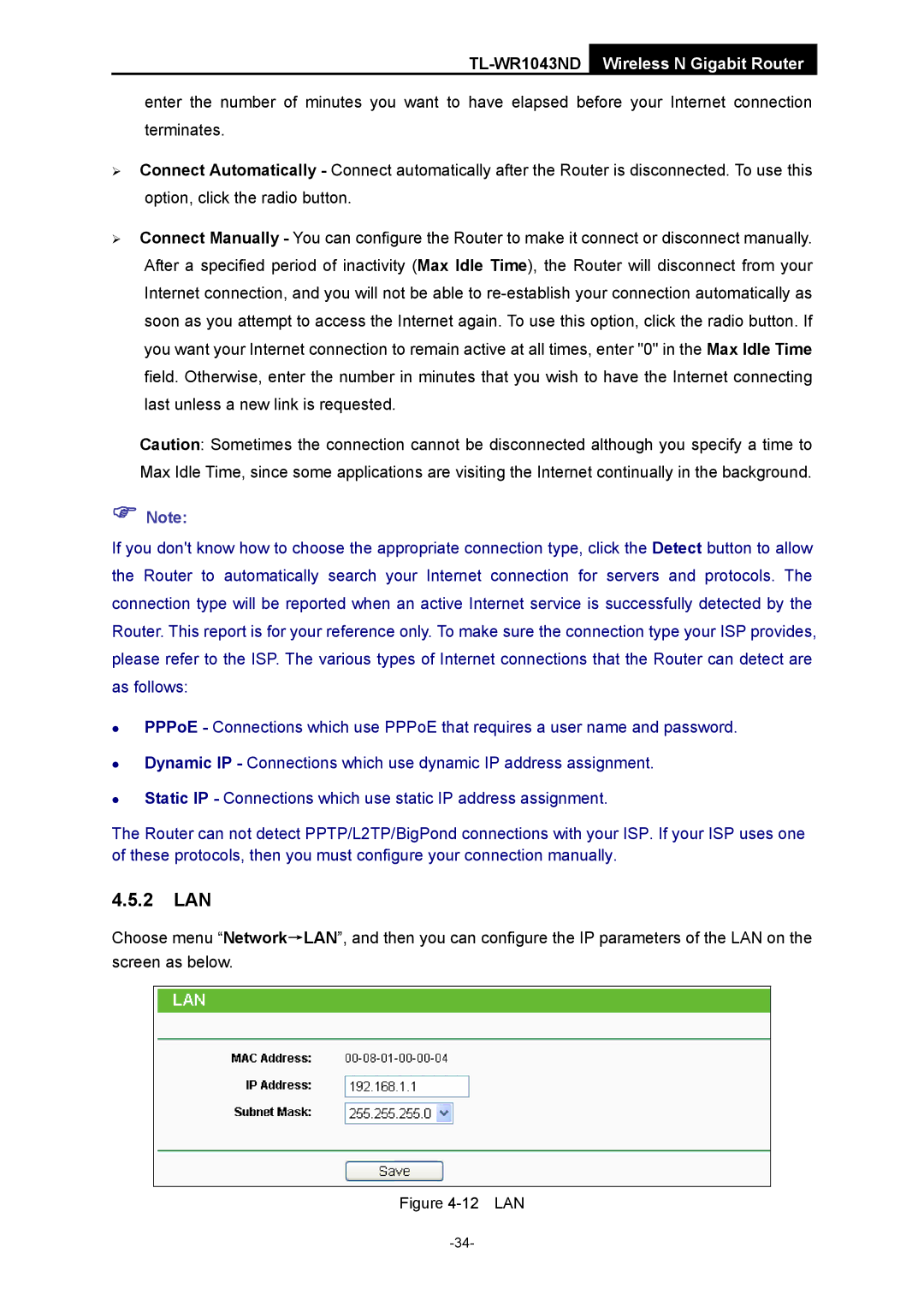 TP-Link TL-WR1043ND manual 12 LAN 