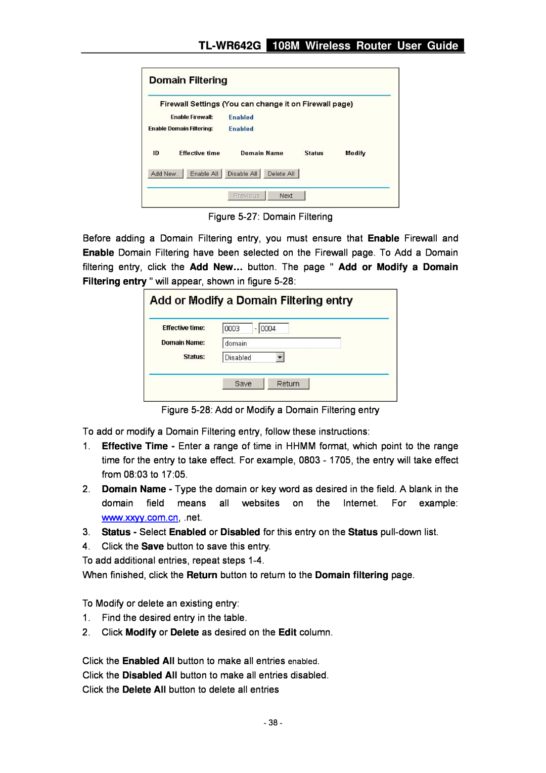 TP-Link manual TL-WR642G 108M Wireless Router User Guide 