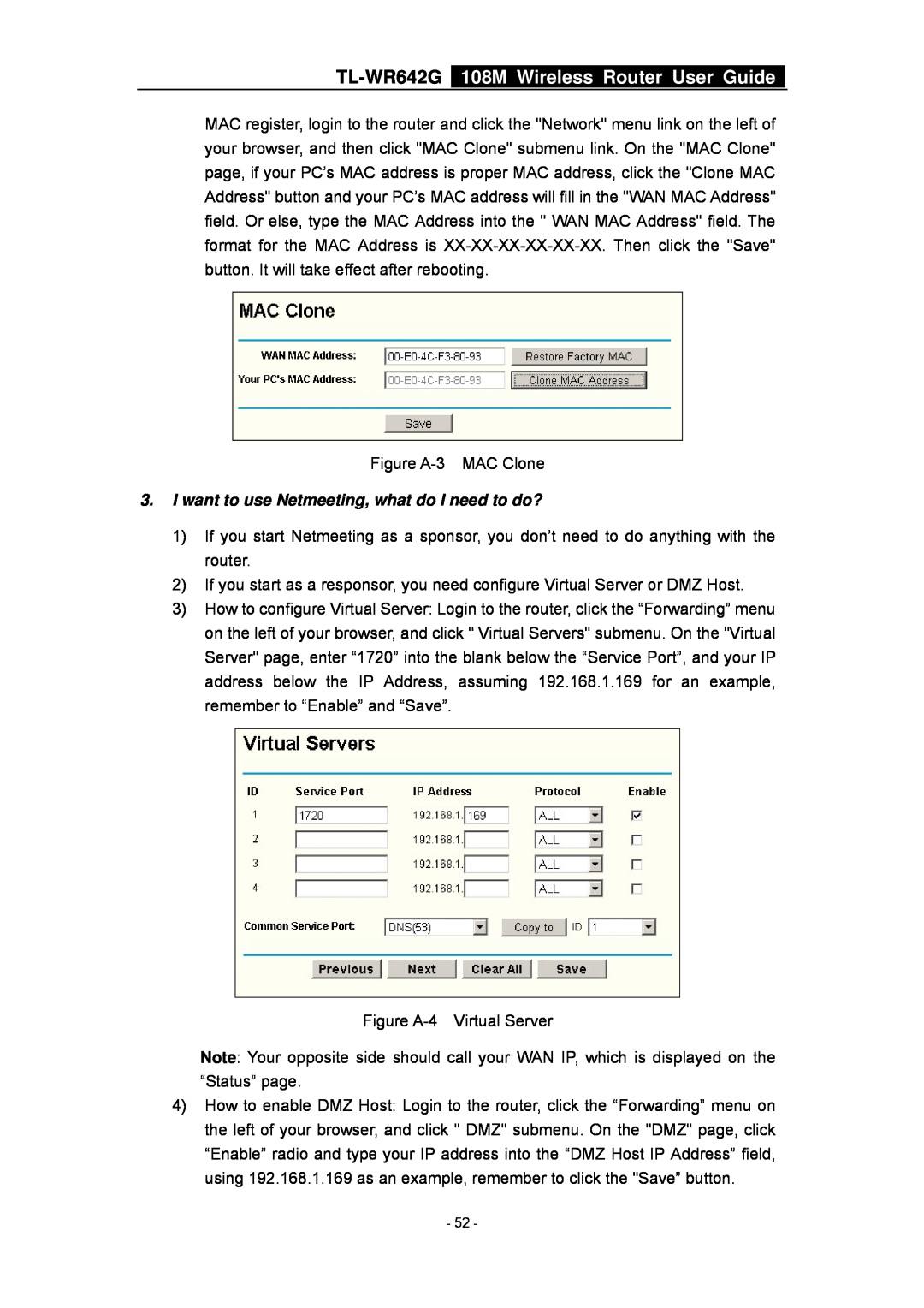 TP-Link manual I want to use Netmeeting, what do I need to do?, TL-WR642G 108M Wireless Router User Guide 