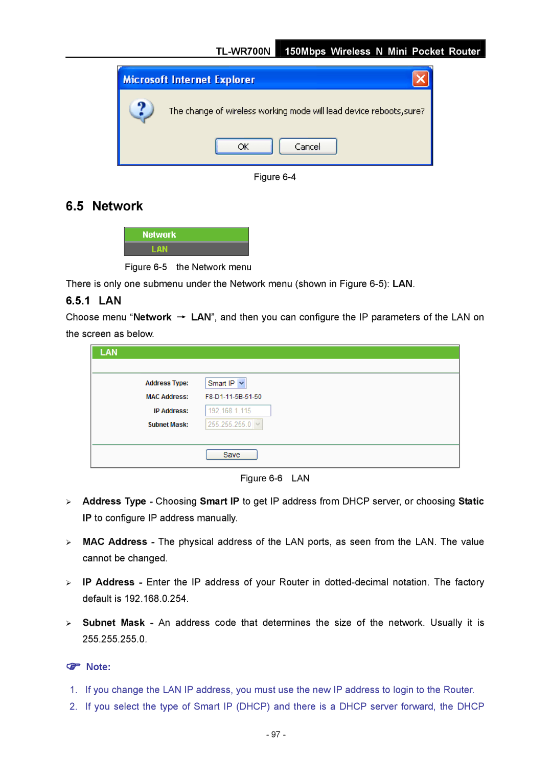 TP-Link TL-WR700N manual Network 