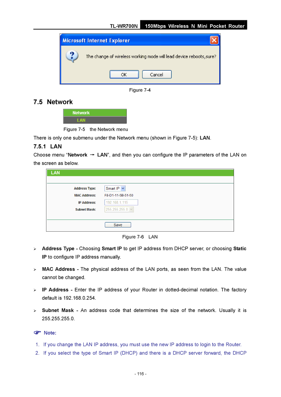 TP-Link TL-WR700N manual 116 