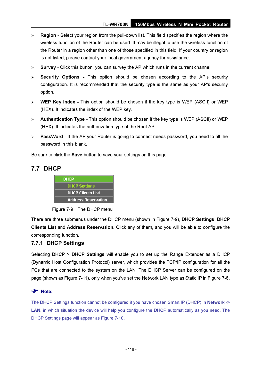 TP-Link TL-WR700N manual 118 