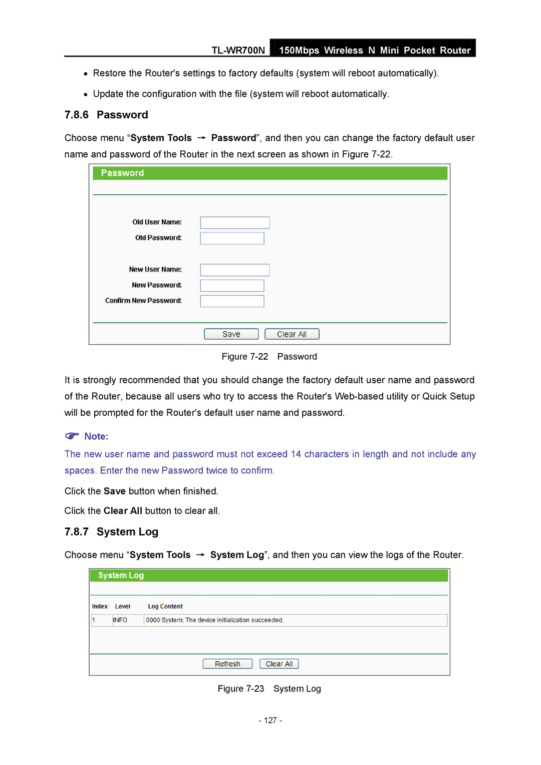 TP-Link TL-WR700N manual 127 