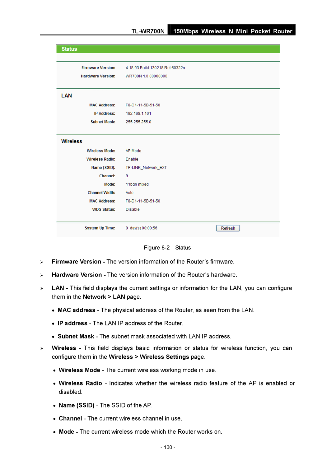 TP-Link TL-WR700N manual 130 