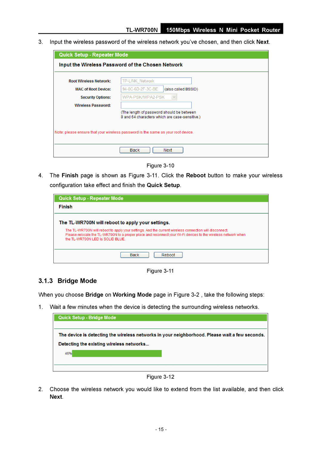 TP-Link TL-WR700N manual Bridge Mode 