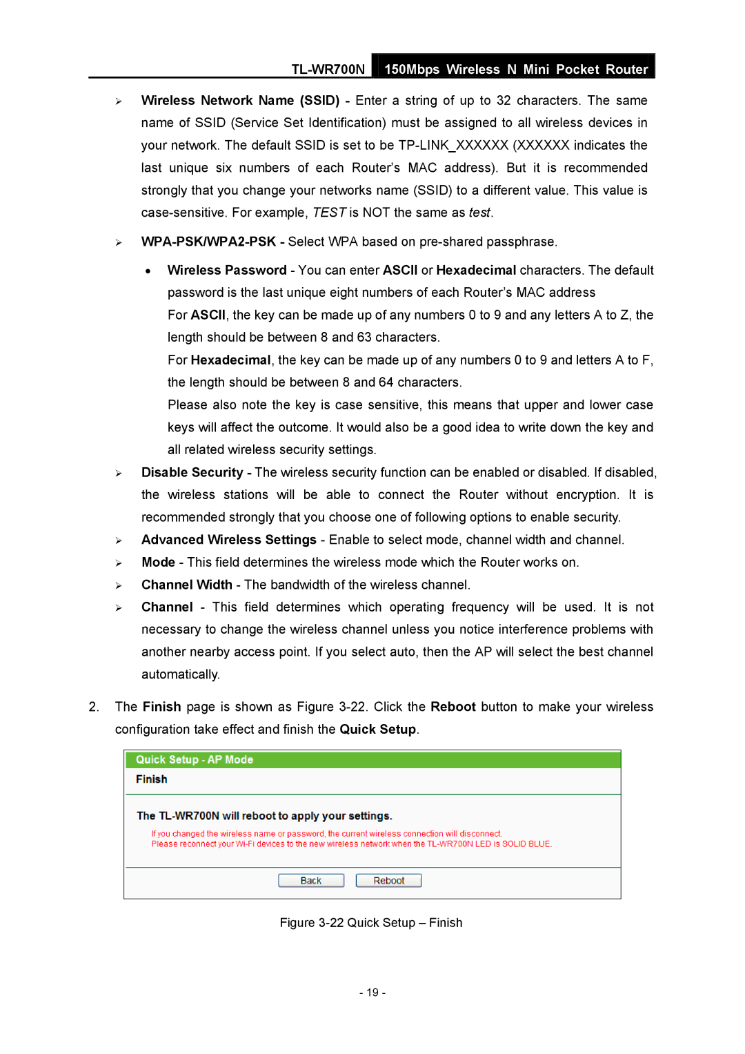 TP-Link TL-WR700N manual Quick Setup Finish 