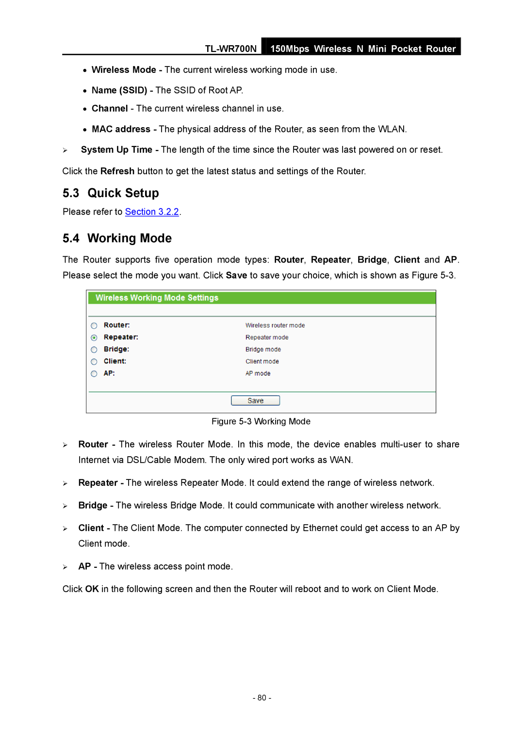 TP-Link TL-WR700N manual Quick Setup 