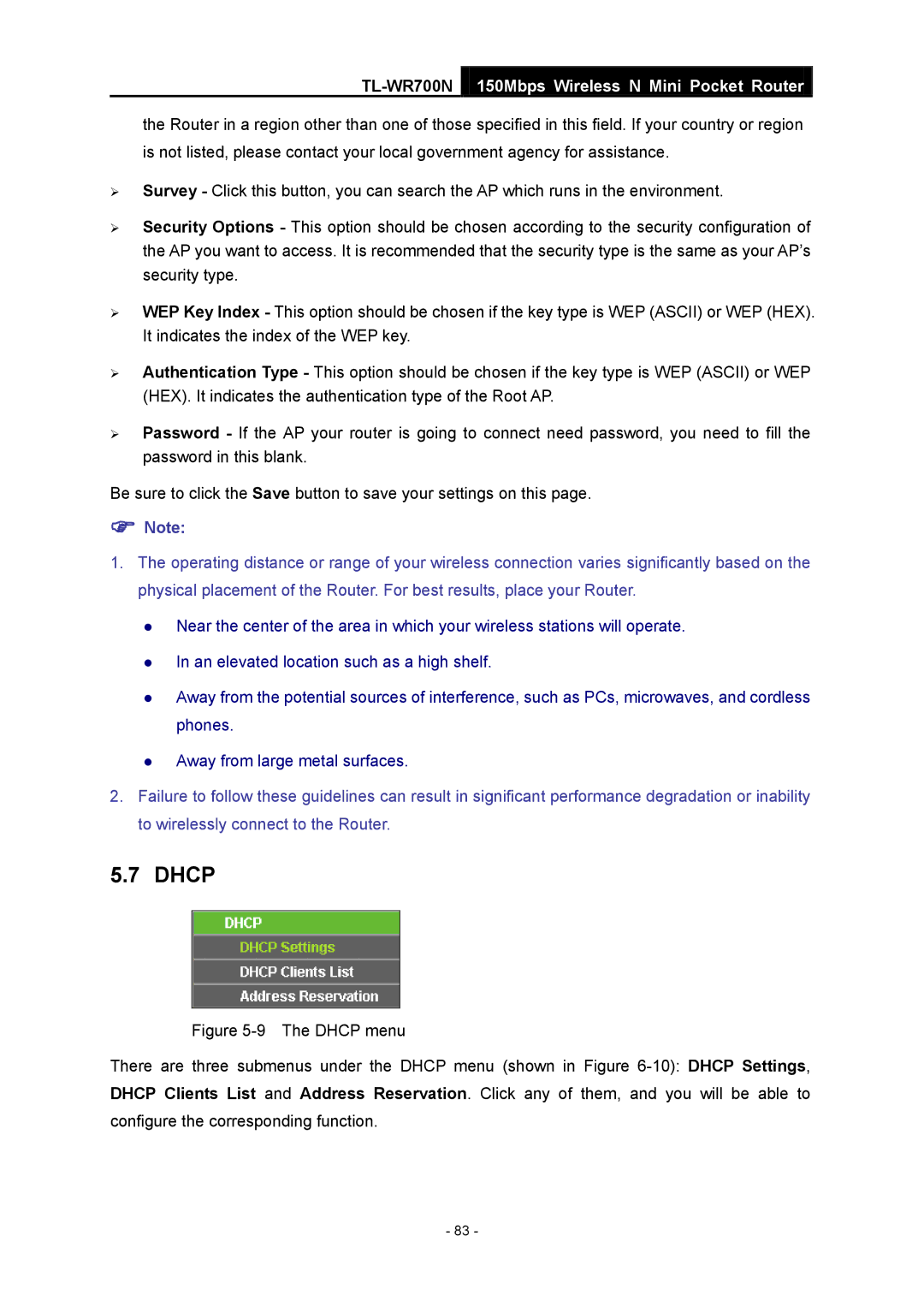 TP-Link TL-WR700N manual Dhcp 