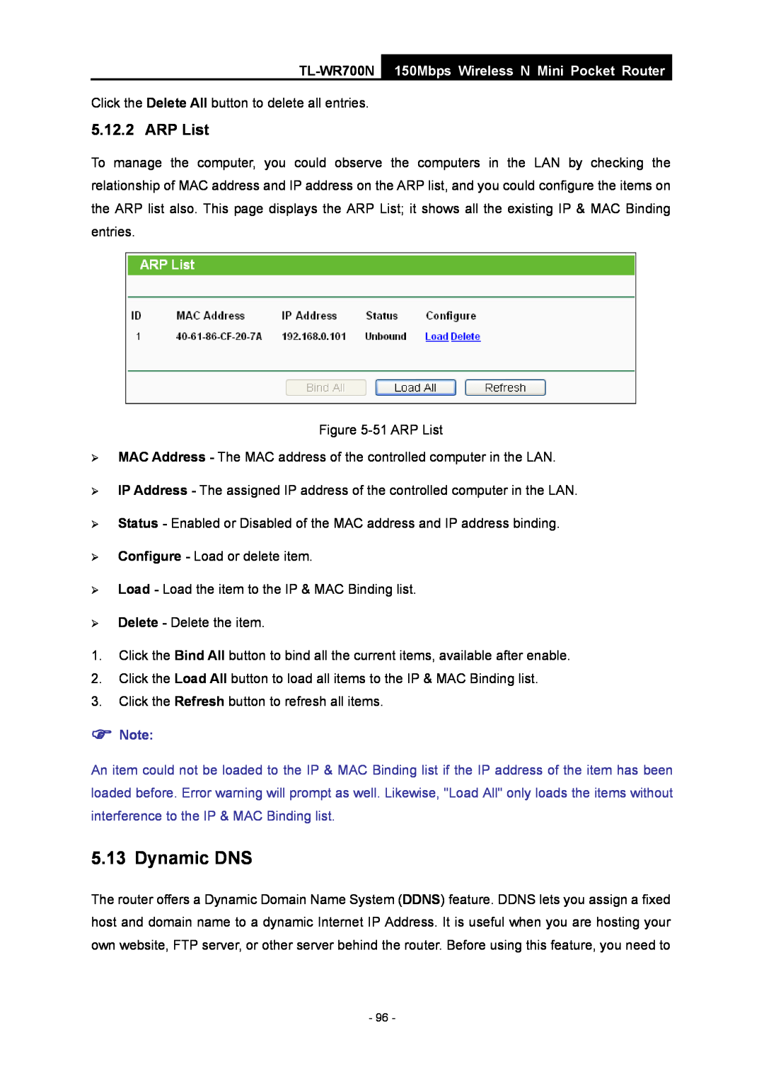 TP-Link manual Dynamic DNS, ARP List, TL-WR700N 150Mbps Wireless N Mini Pocket Router 