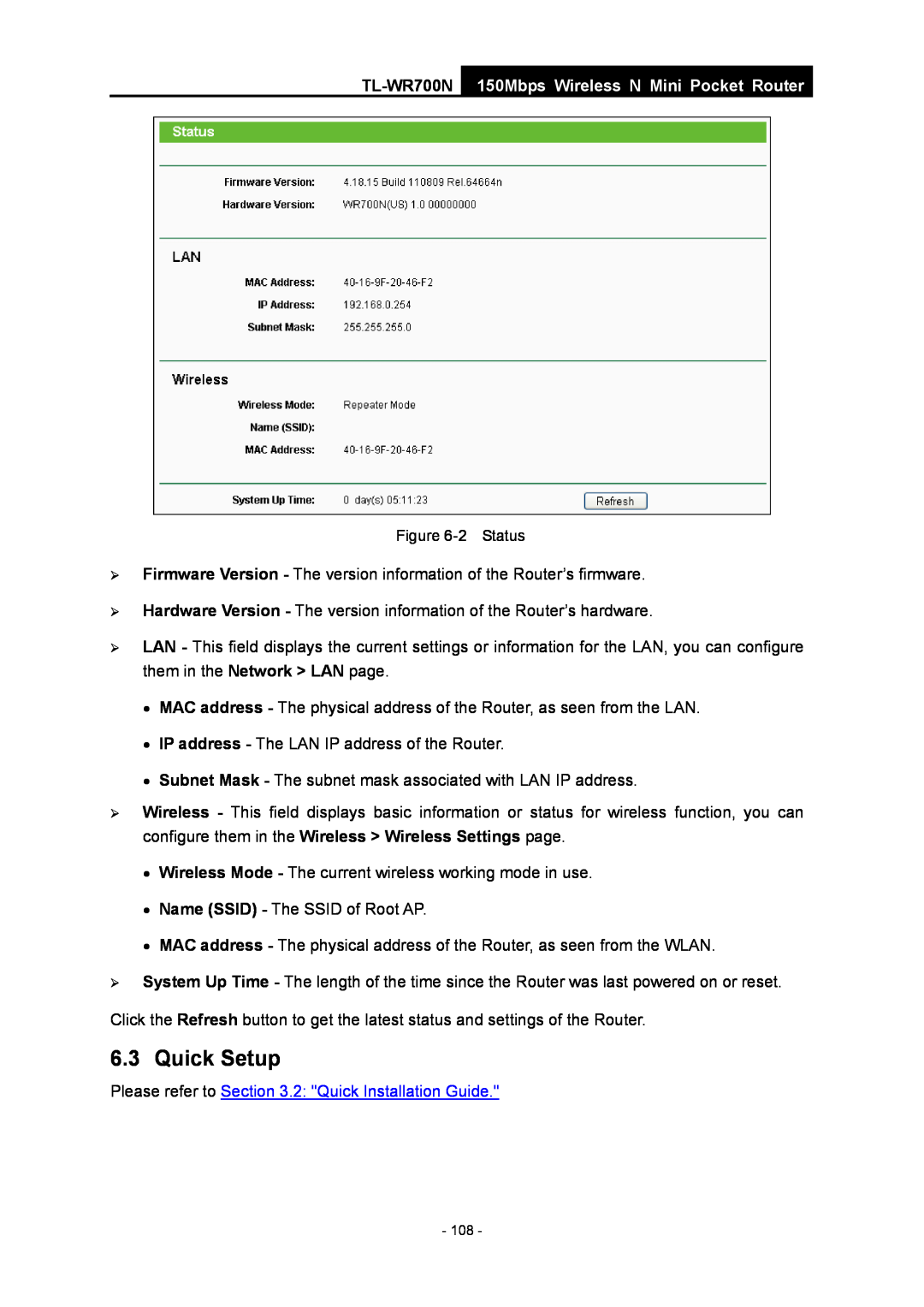 TP-Link TL-WR700N manual Quick Setup, 150Mbps Wireless N Mini Pocket Router, Please refer to .2 Quick Installation Guide 