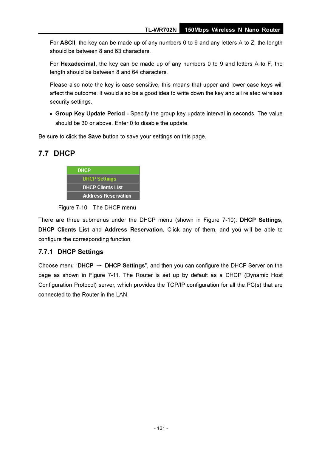 TP-Link TL-WR702N manual 131 