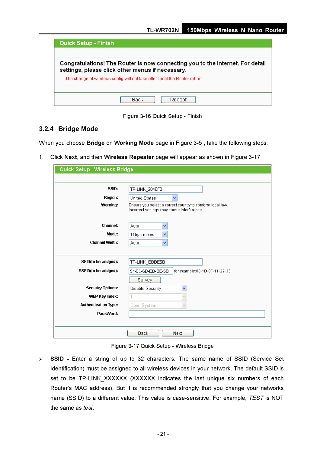 TP-Link TL-WR702N manual Quick Setup Finish 