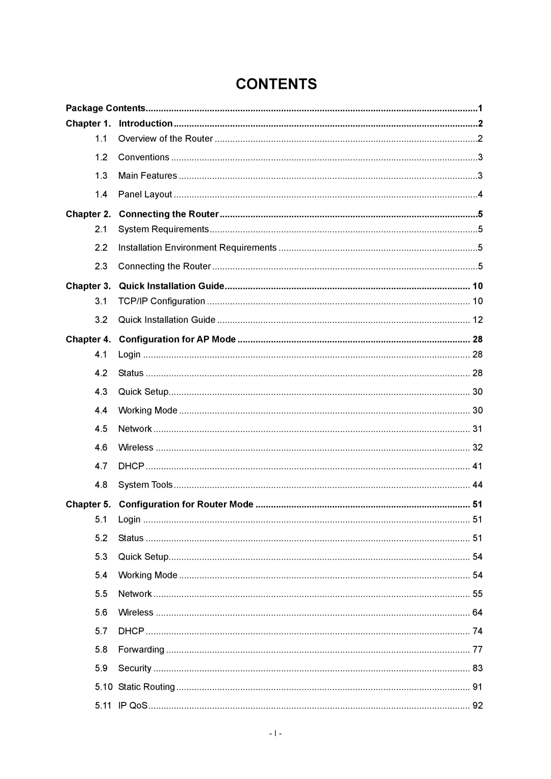 TP-Link TL-WR702N manual Contents 