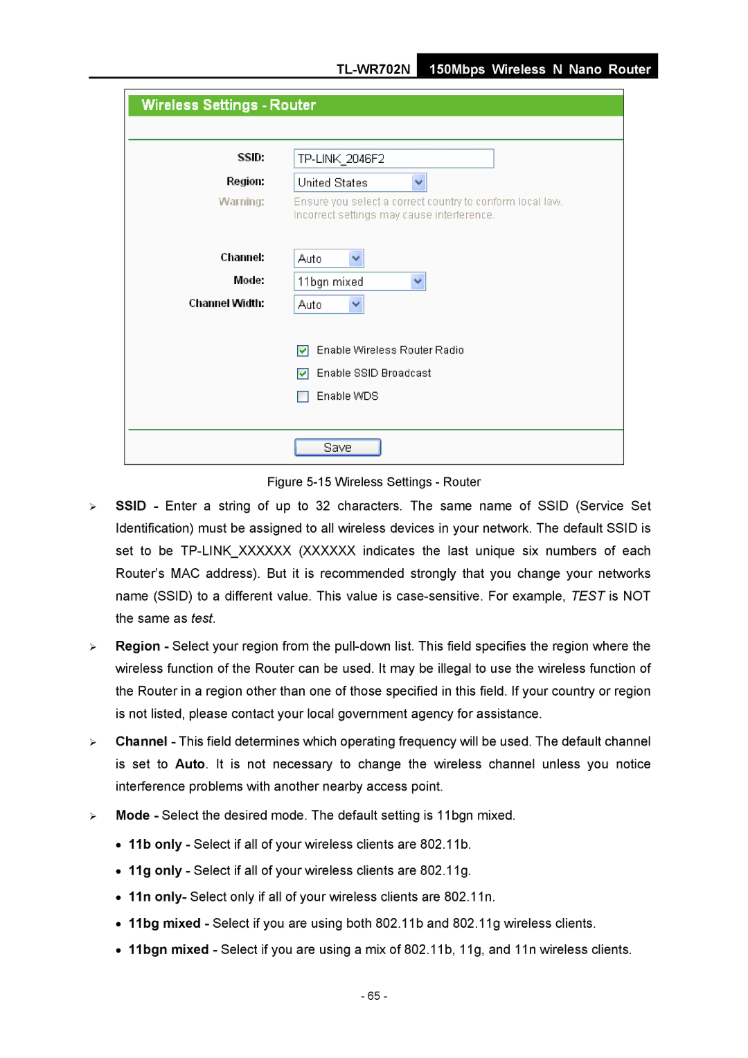 TP-Link TL-WR702N manual Wireless Settings Router 