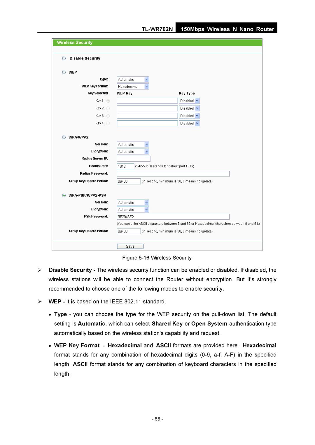 TP-Link TL-WR702N manual Wireless Security 