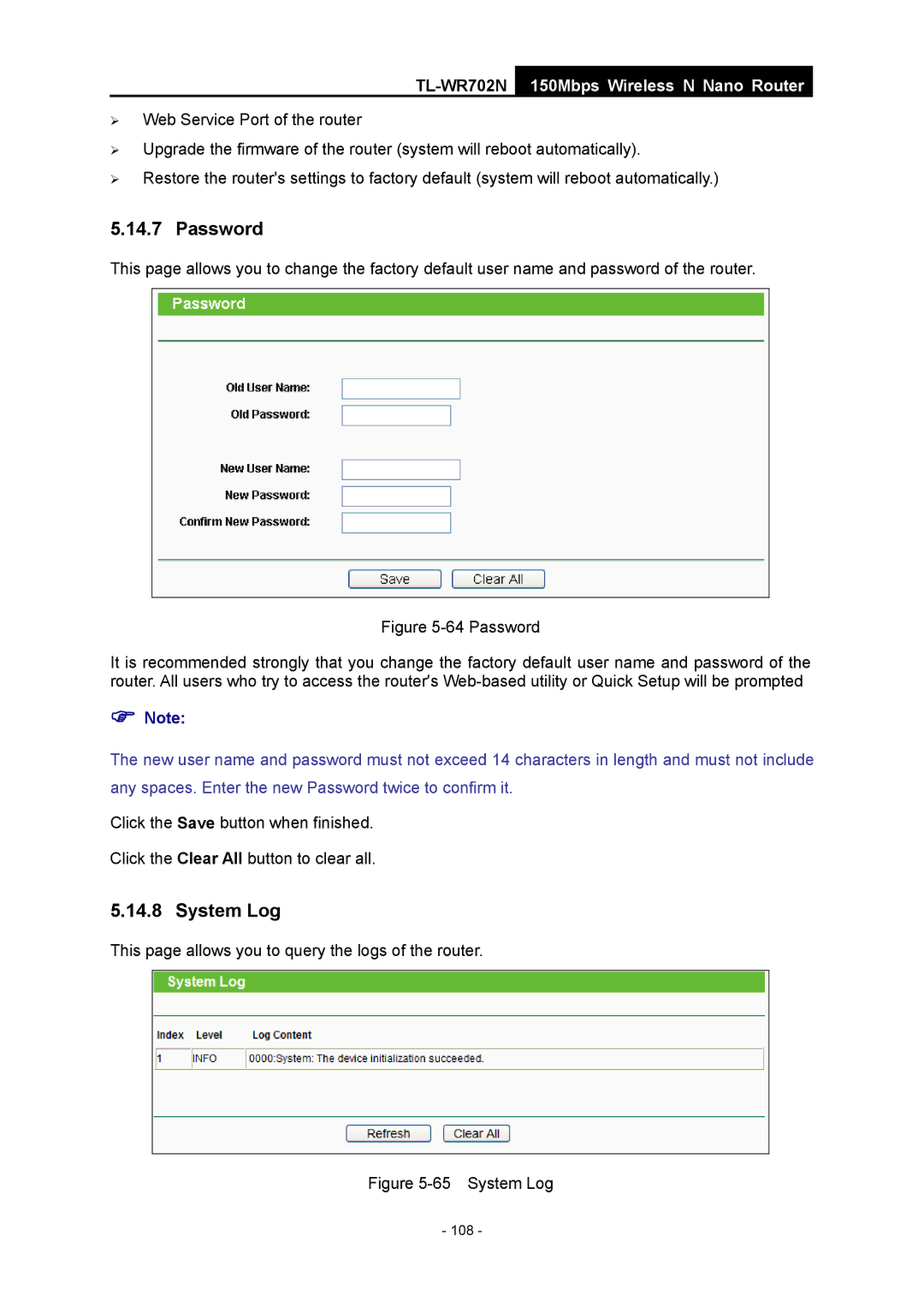 TP-Link TL-WR702N manual System Log 