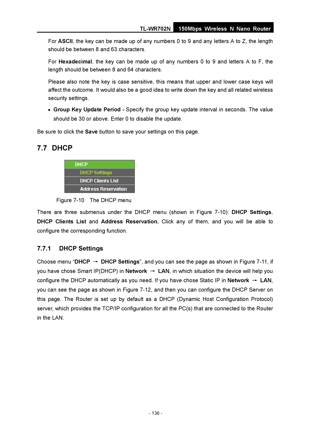 TP-Link TL-WR702N manual 136 