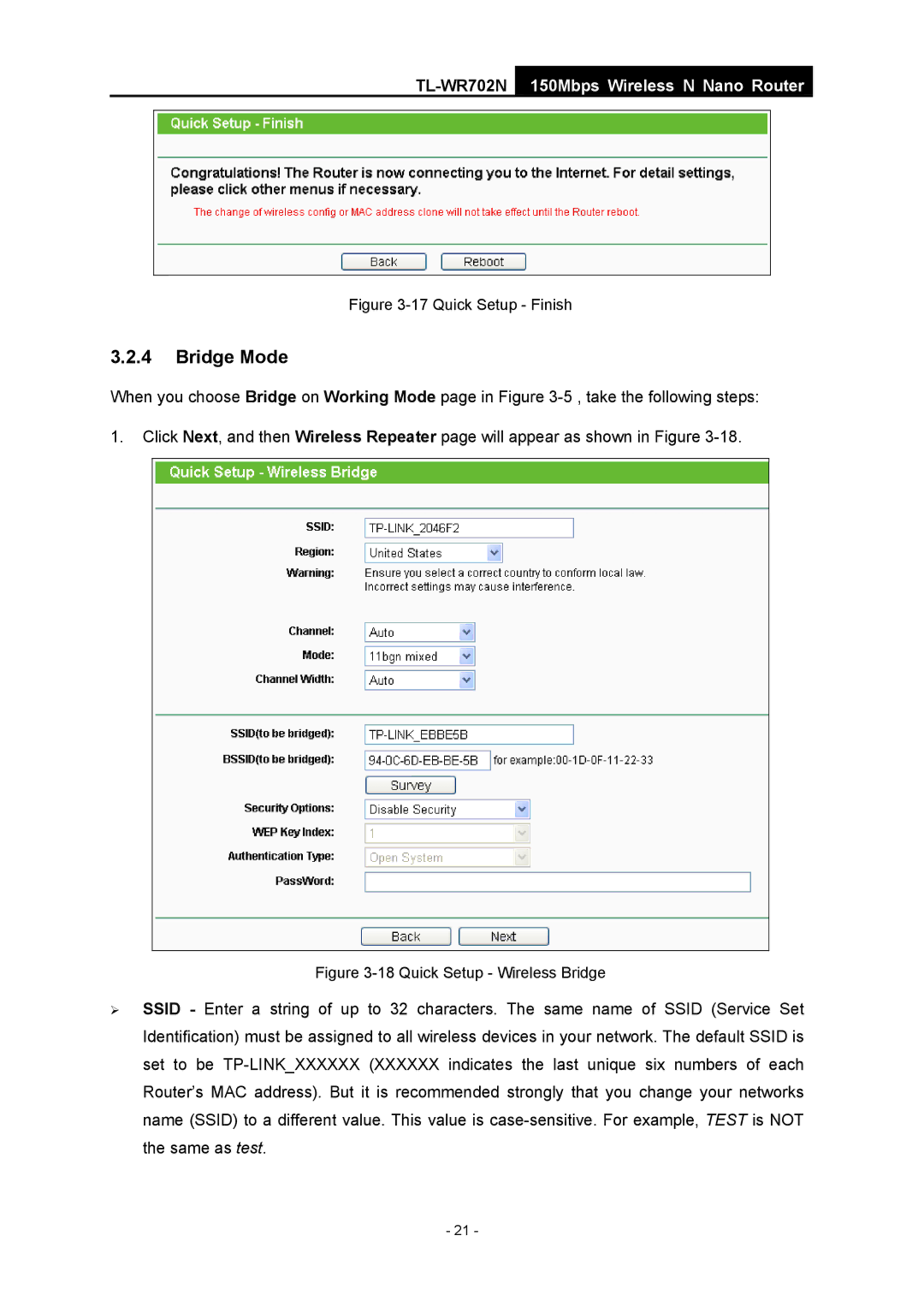 TP-Link TL-WR702N manual Quick Setup Finish 