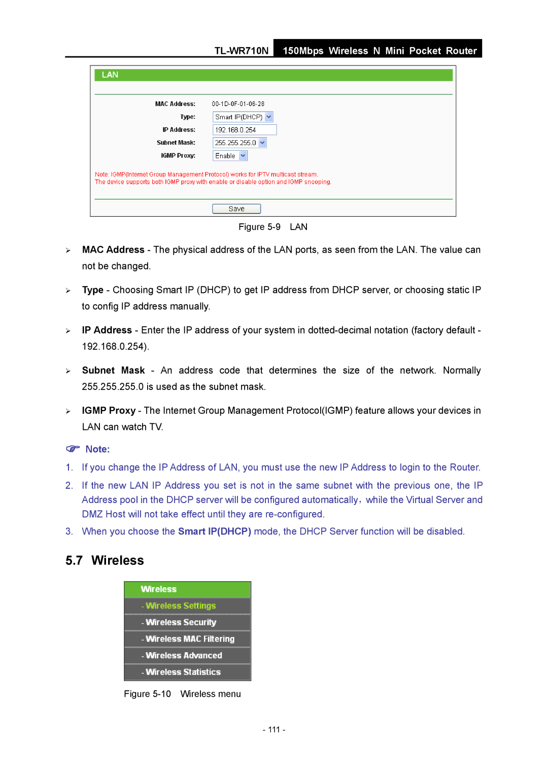 TP-Link TL-WR710N manual Lan 