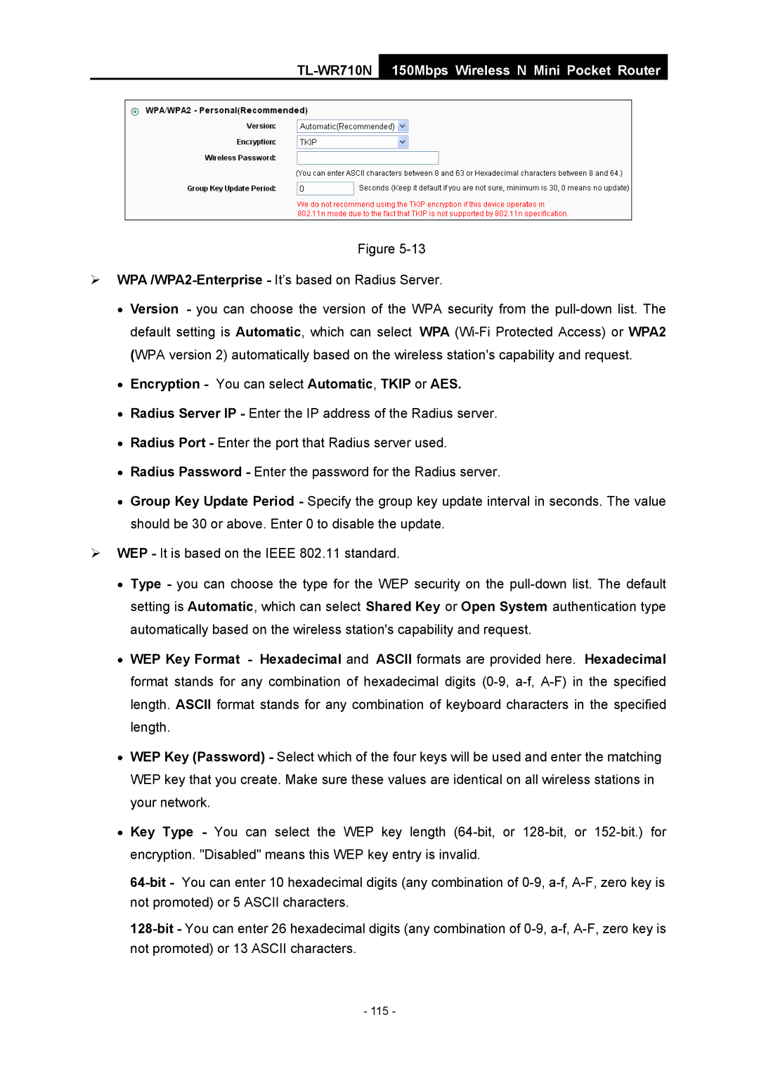 TP-Link TL-WR710N manual 115 