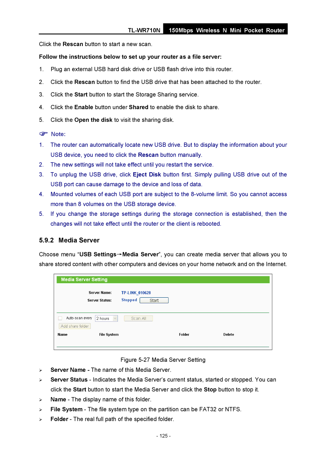 TP-Link TL-WR710N manual 125 