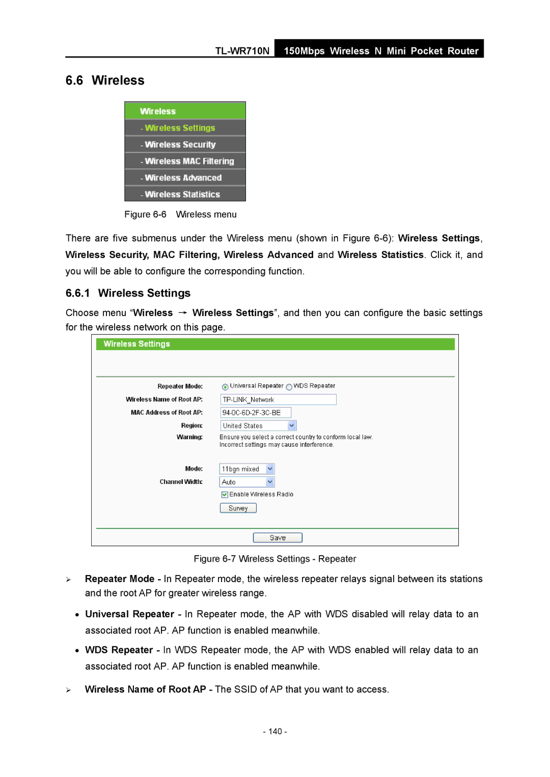 TP-Link TL-WR710N manual You will be able to configure the corresponding function 