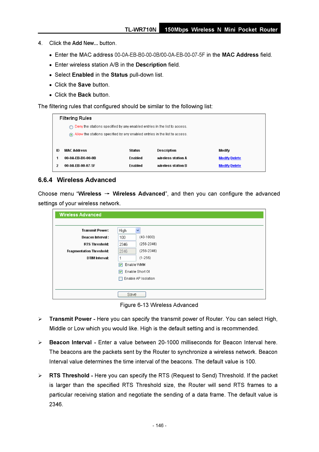 TP-Link TL-WR710N manual 146 