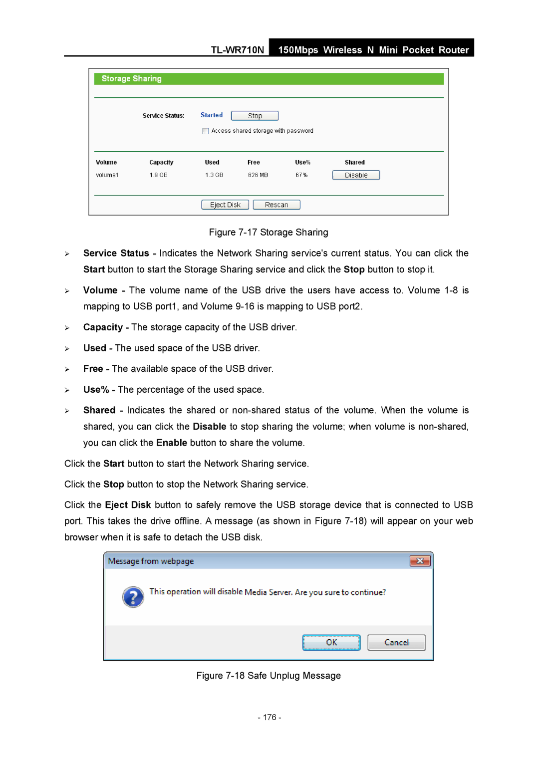 TP-Link TL-WR710N manual Safe Unplug Message 