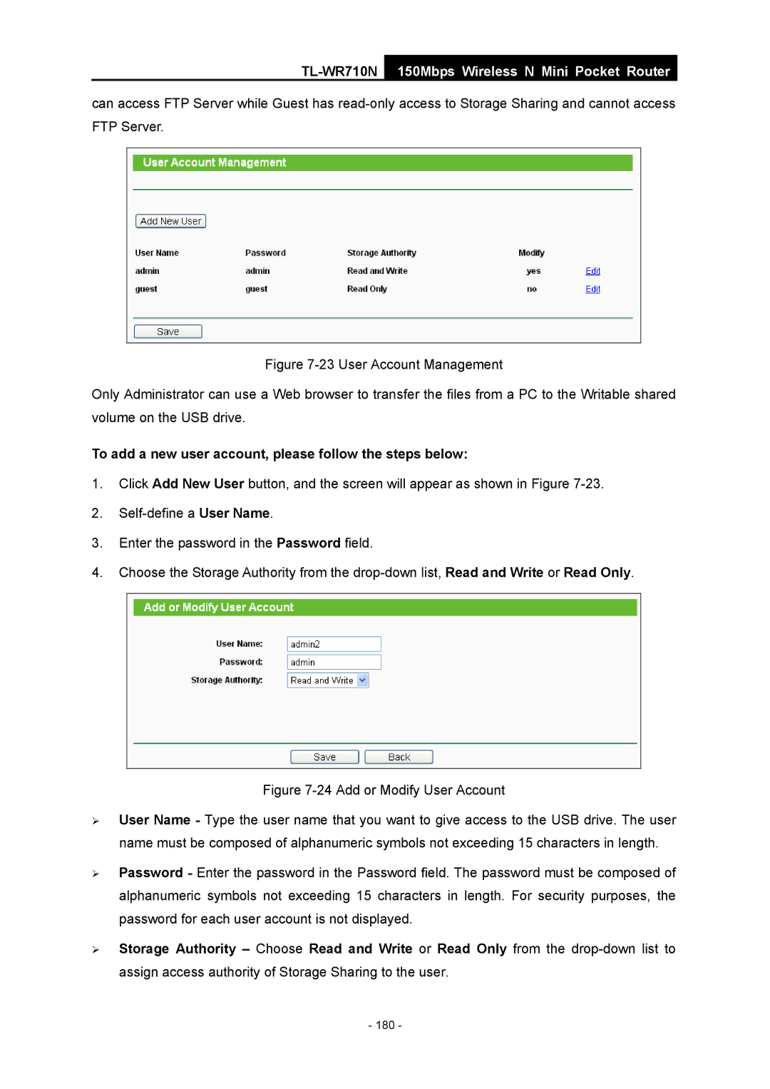 TP-Link TL-WR710N manual 180 