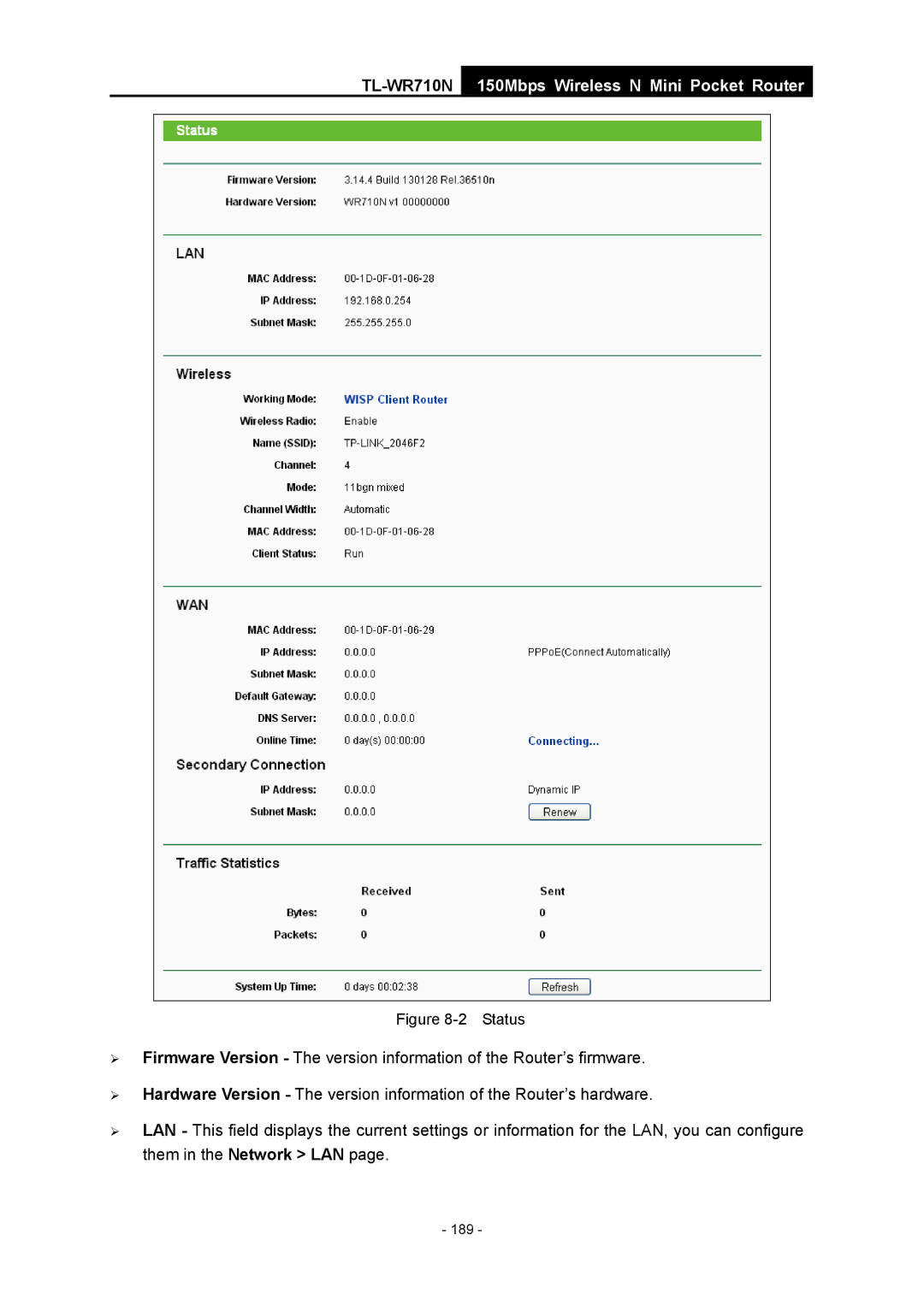 TP-Link TL-WR710N manual 189 