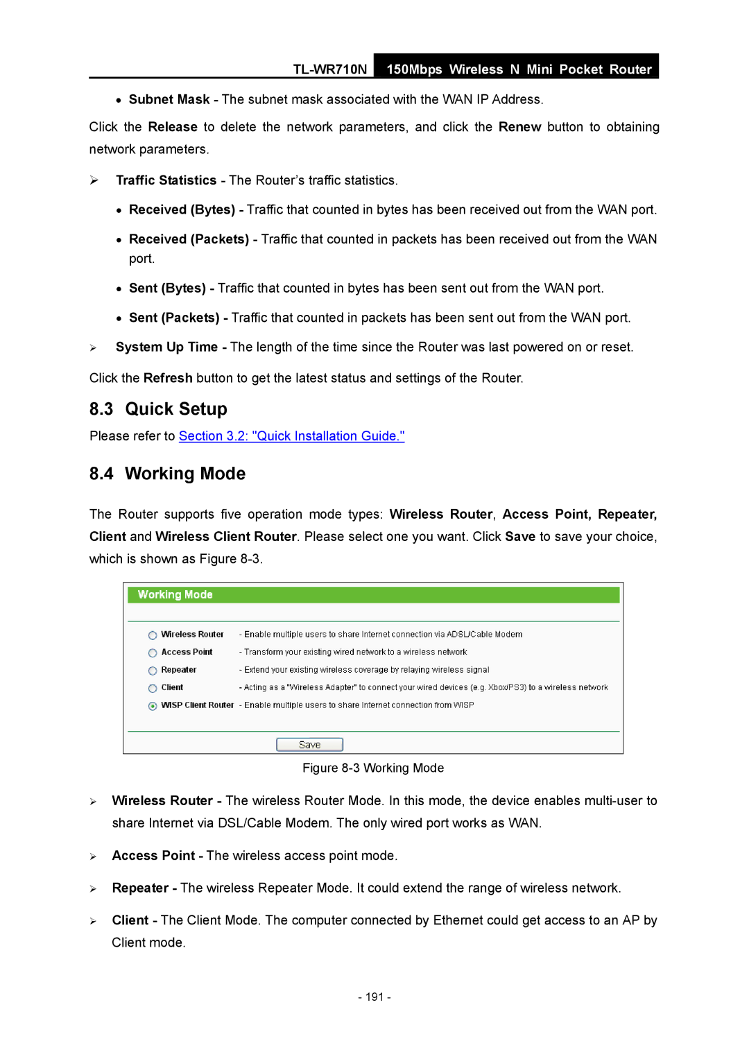 TP-Link TL-WR710N manual 191 