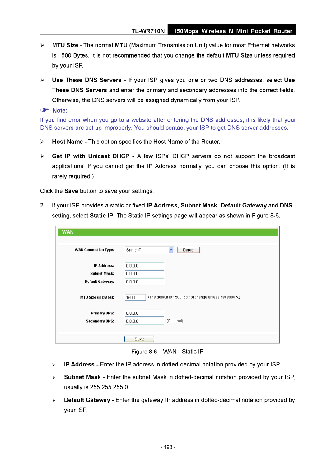 TP-Link TL-WR710N manual 193 