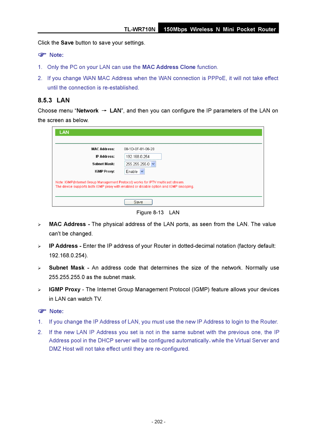 TP-Link TL-WR710N manual 13 LAN 